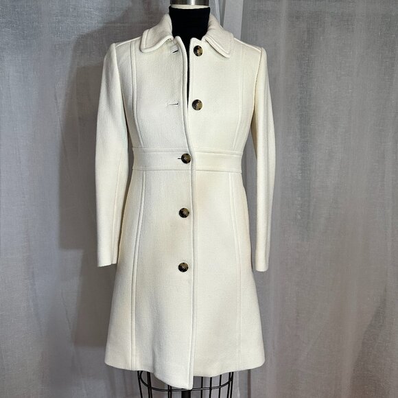 J.Crew Wool-Blend Lady Coat, Ivory, 2P - Picture 1 of 8